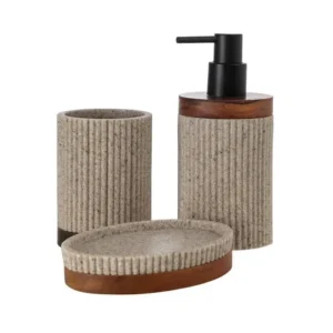 SET TUALETI WOODEN SAND KREM